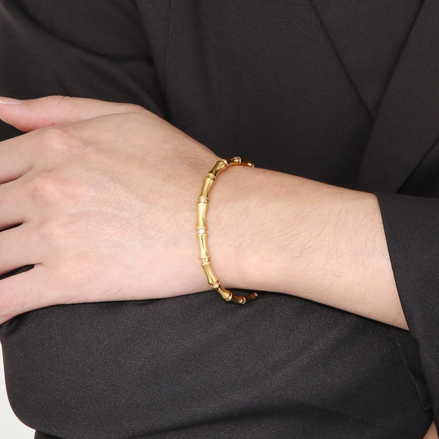 Stainless Steel Bamboo Shape Bracelet Bracelets - Tophatter Daily Deals