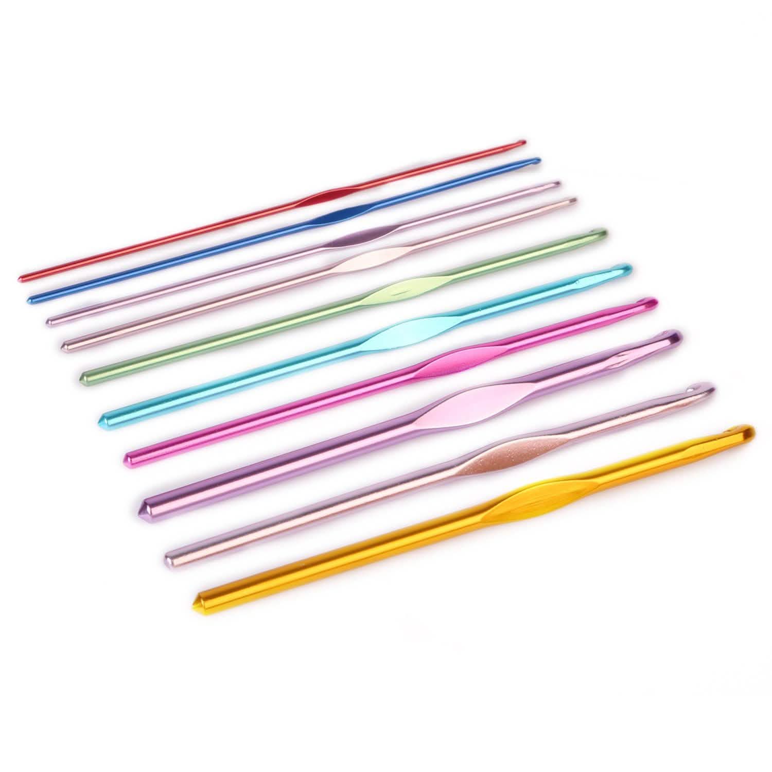 22-Piece: Aluminum Multi-Color Crochet Hook Needles School, Office & Art Supplies - Tophatter Daily Deals