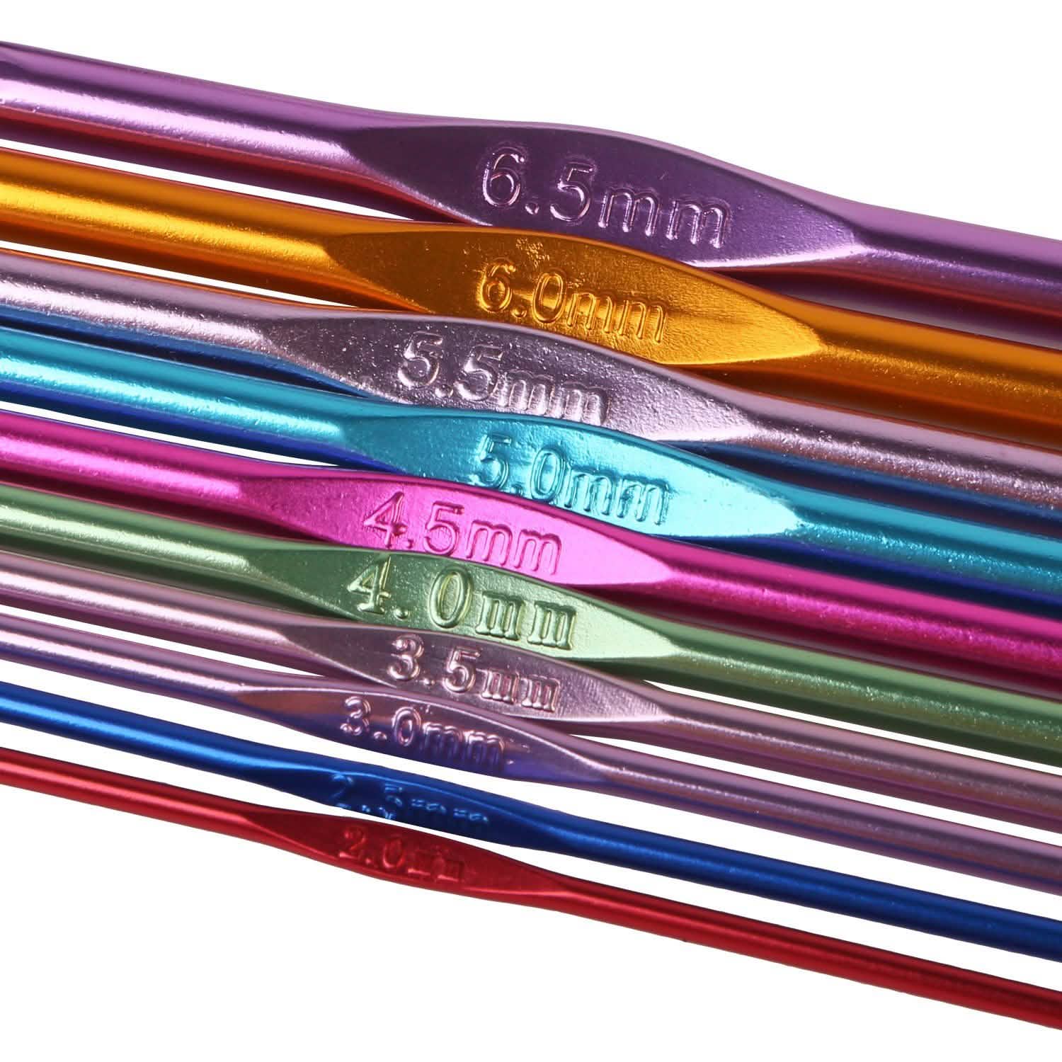 22-Piece: Aluminum Multi-Color Crochet Hook Needles School, Office & Art Supplies - Tophatter Daily Deals