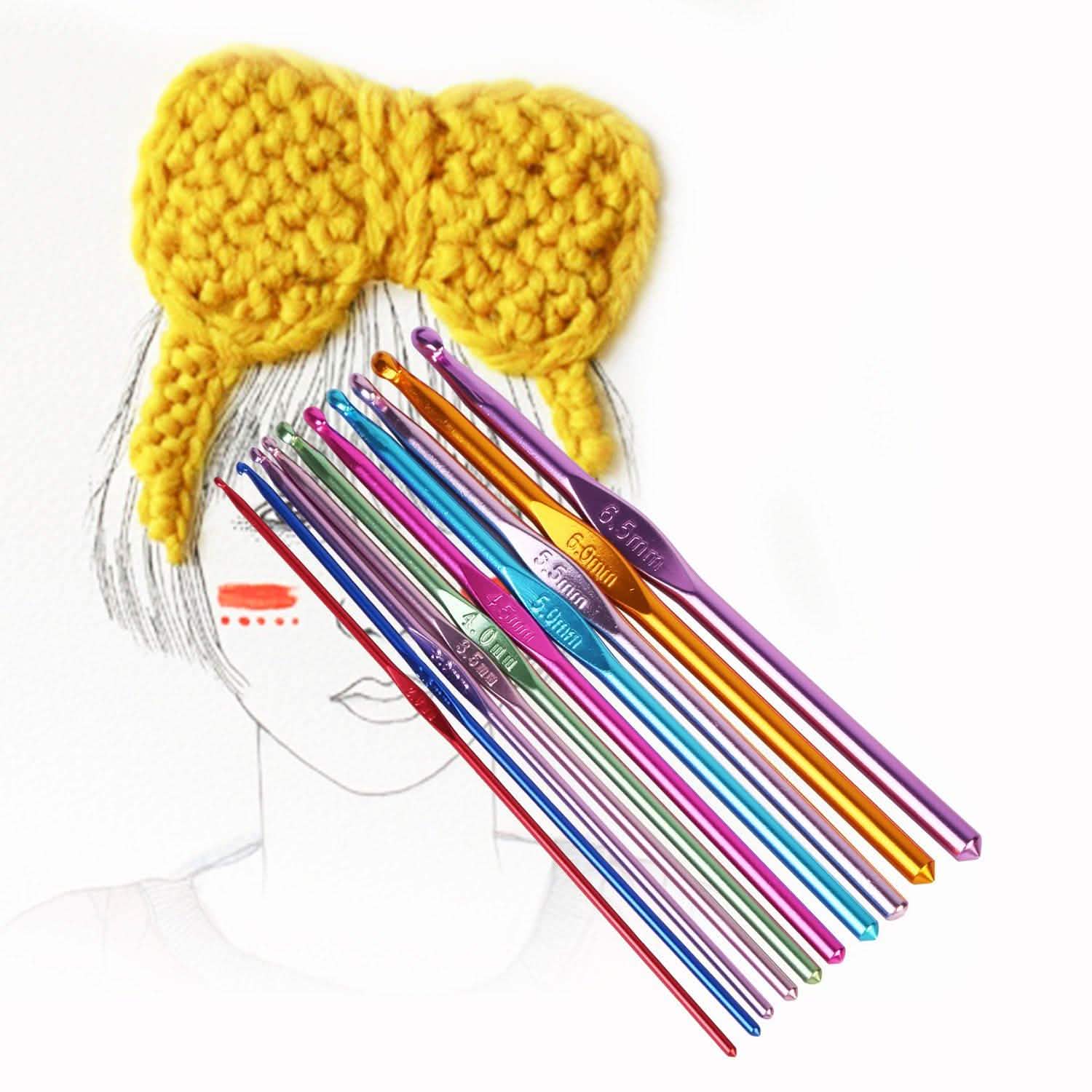 22-Piece: Aluminum Multi-Color Crochet Hook Needles School, Office & Art Supplies - Tophatter Daily Deals