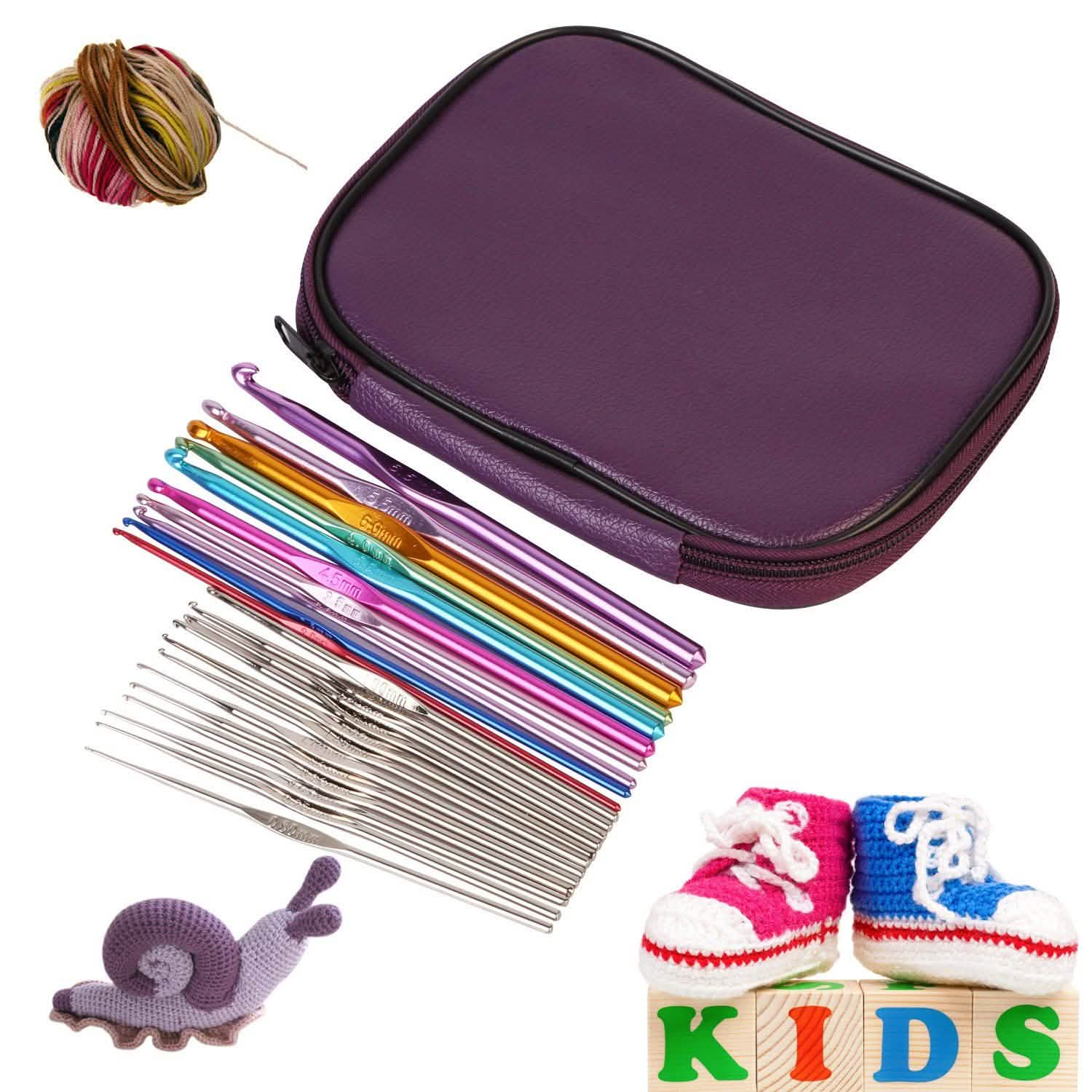 22-Piece: Aluminum Multi-Color Crochet Hook Needles School, Office & Art Supplies - Tophatter Daily Deals