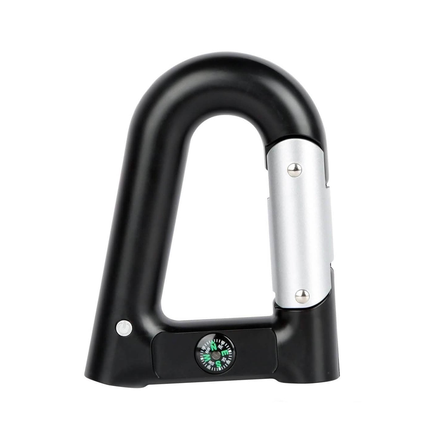 2200 mAh Powerbank with Emergency Flashlight Compass Carabiner-Shaped Black Outdoor Recreation - Tophatter Daily Deals