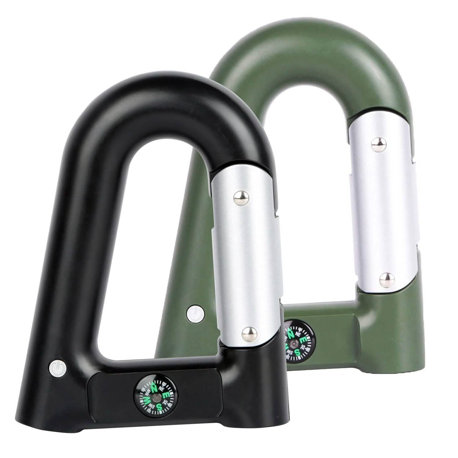 2200 mAh Powerbank with Emergency Flashlight Compass Carabiner-Shaped Outdoor Recreation - Tophatter Daily Deals