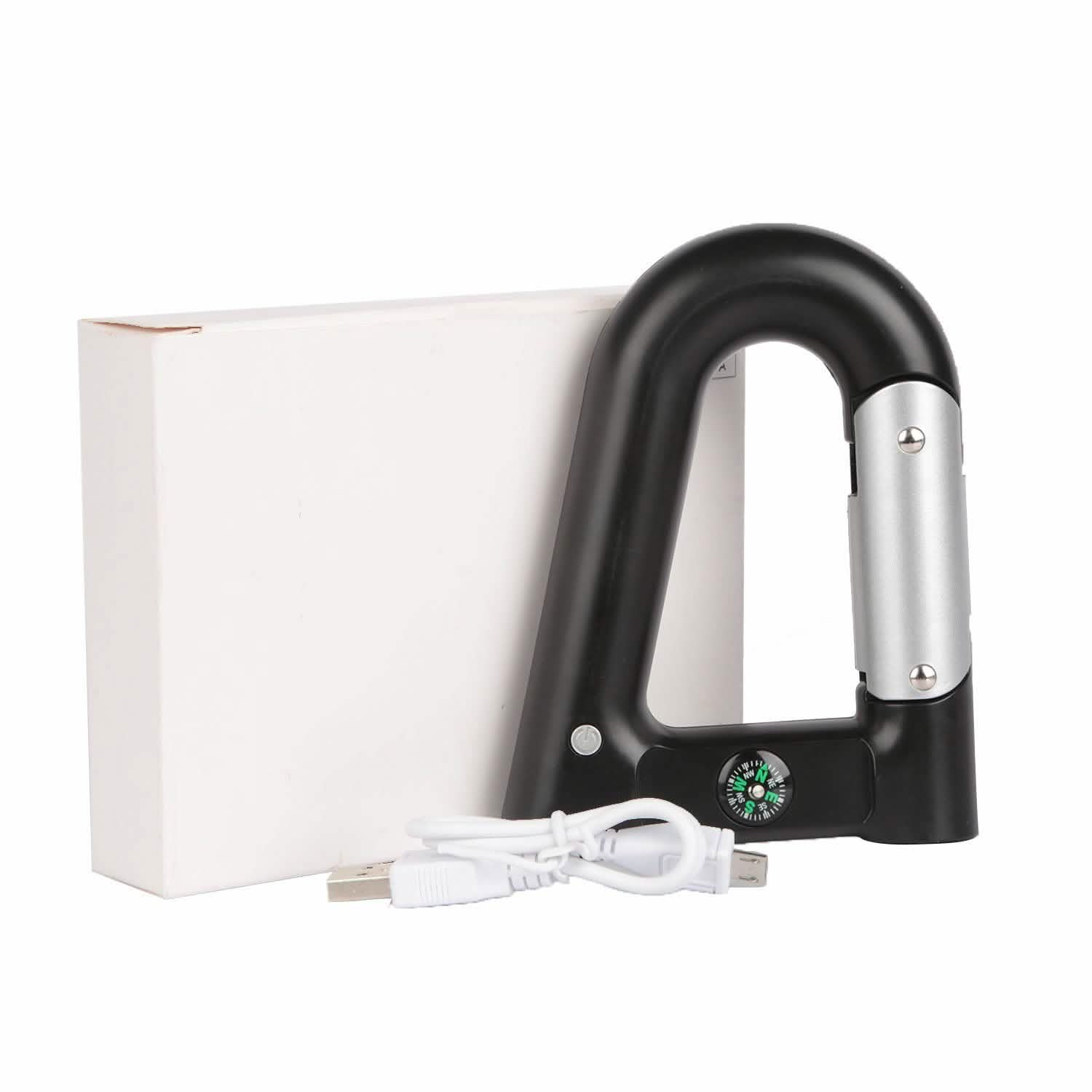 2200 mAh Powerbank with Emergency Flashlight Compass Carabiner-Shaped Outdoor Recreation - Tophatter Daily Deals