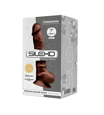 Silexd 7 Inch Model 1 Brown Premium Silicone Dildo with Dual Density Filling > Dildos > Realistic Dildos - Tophatter Daily Deals