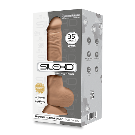 Silexd 9.5 Inch Model 1 Caramel Premium Silicone Dildo Dual Density > Dildos > Large Dildos - Tophatter Daily Deals
