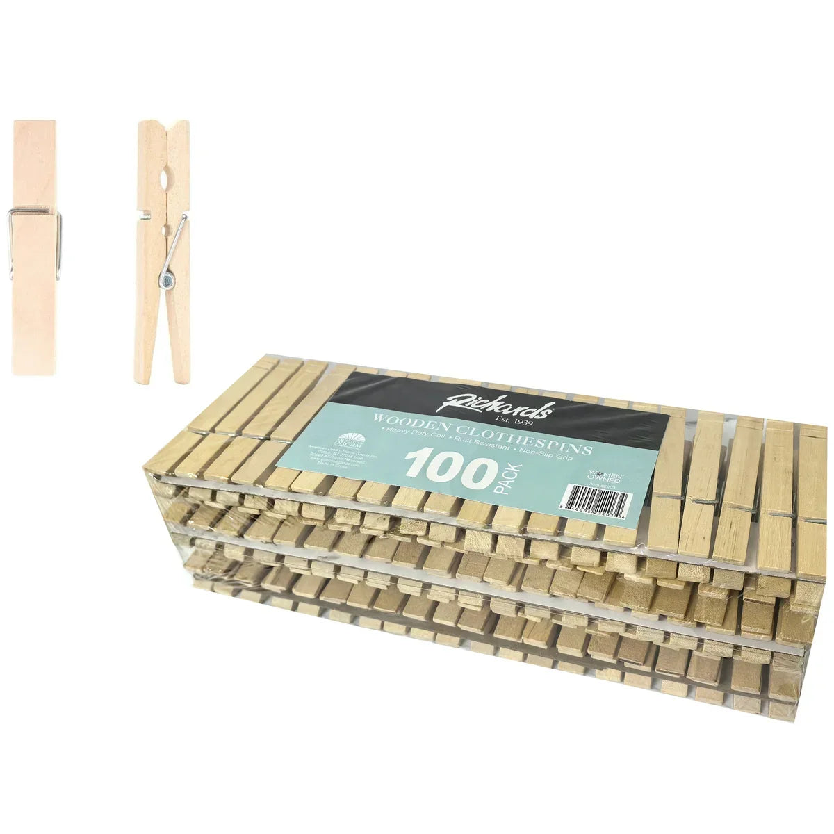 100 Pack of Wooden Clothespins Storage & Organization - Tophatter Daily Deals