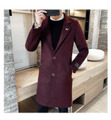 Black fashionable Winter men's long overcoat 0 - Tophatter Daily Deals