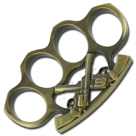 Wild West Gun Slinger Knuckle Buckle Antique Champagne Collectible Weapons - Tophatter Daily Deals