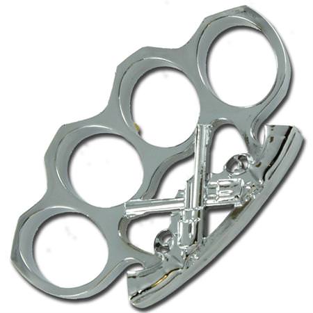 Wild West Gun Slinger Knuckle Buckle Silver Collectible Weapons - Tophatter Daily Deals