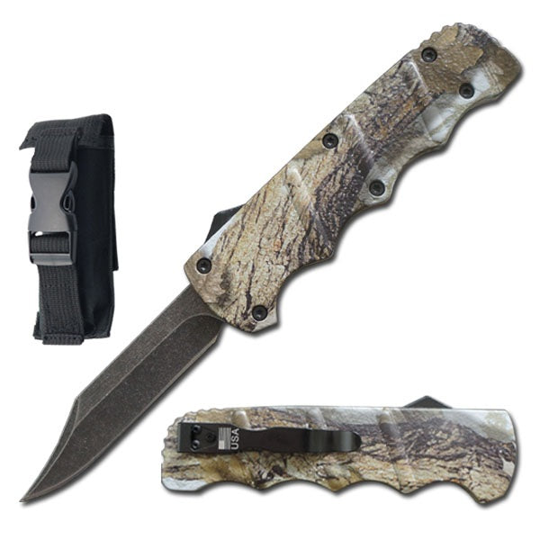 8.75" Automatic Titan Fall Camo OTF Drop Point Blade Knife - Tophatter's Guns'N'Weapons Store Collectible Weapons - Tophatter Daily Deals