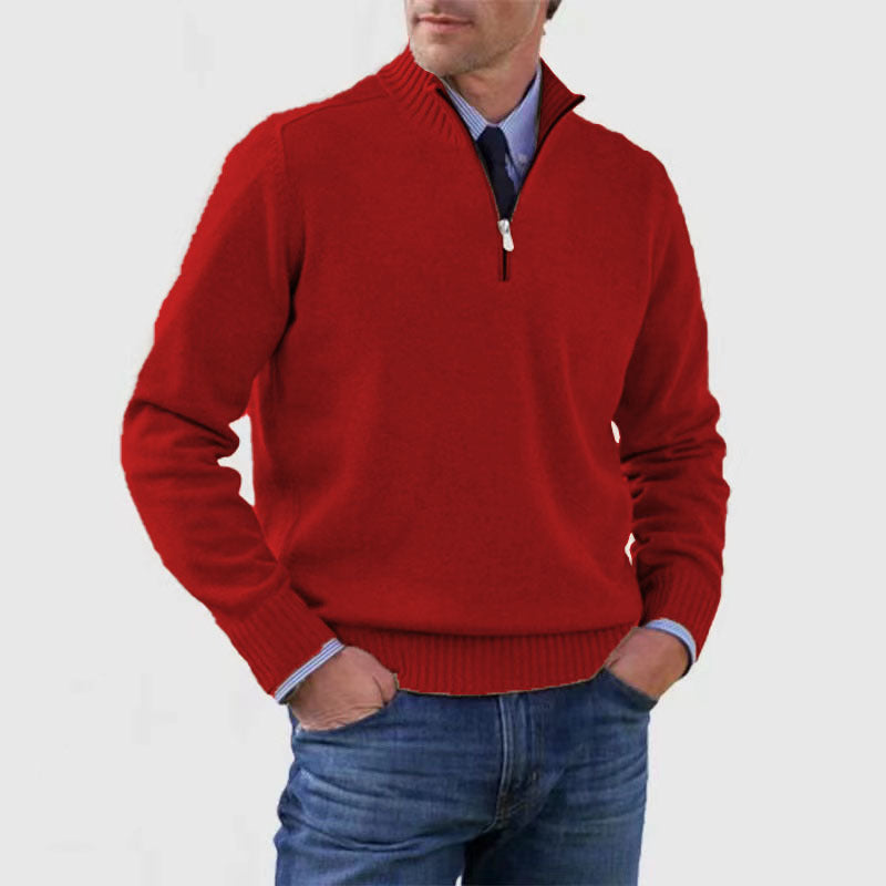 Soft Men's Stand Collar Sweater - Slim Fit, Acrylic Red 3D Changing Face Moving Picture Frame - Tophatter Daily Deals