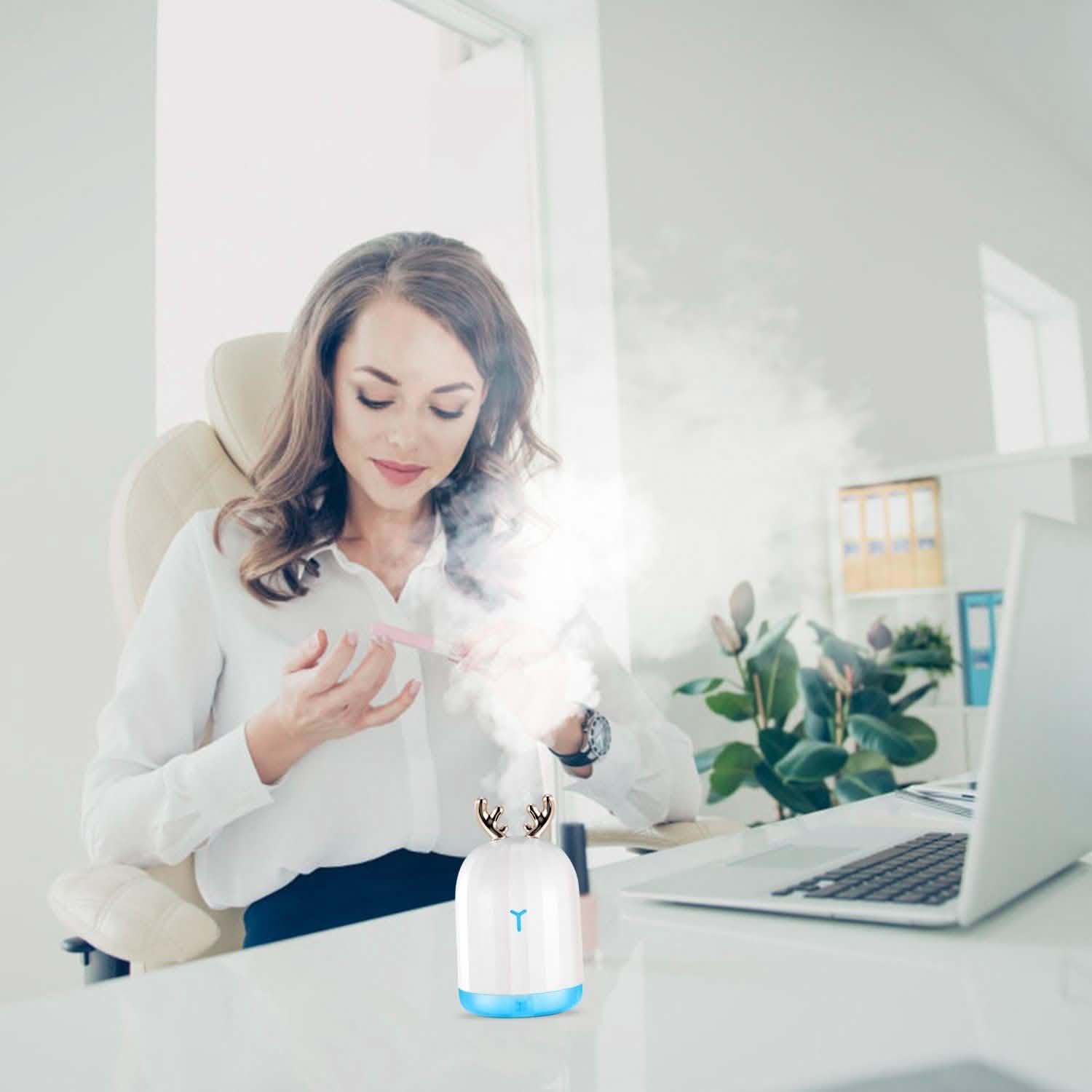 220ml Cool Mist Humidifier Ultrasonic Air Diffuser Atomizer with 7 Color Health & Wellness - Tophatter Daily Deals