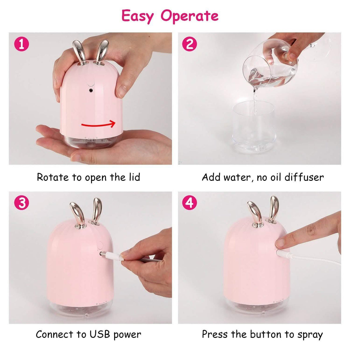220ml Cool Mist Humidifier Ultrasonic Air Diffuser Atomizer with 7 Color Health & Wellness - Tophatter Daily Deals