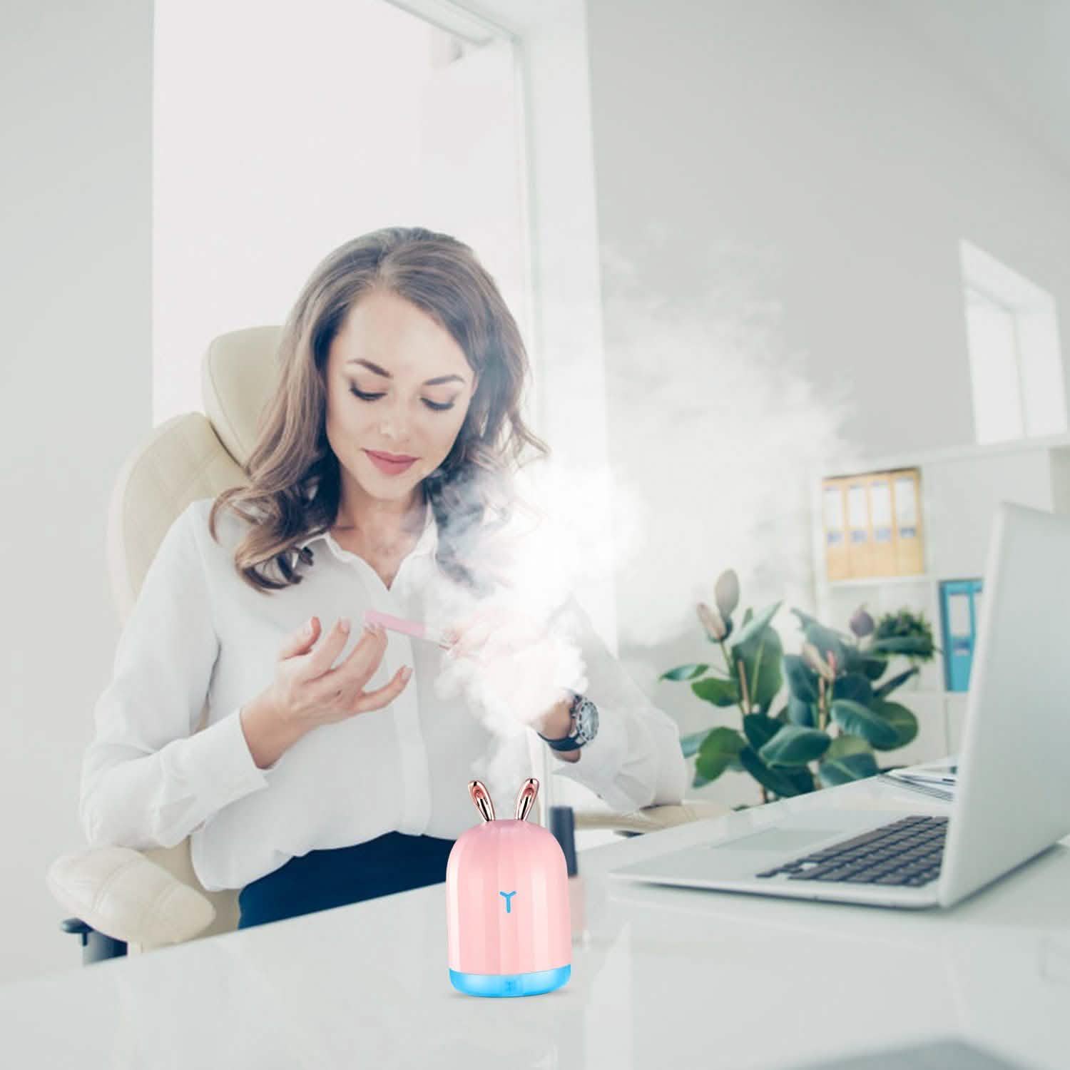 220ml Cool Mist Humidifier Ultrasonic Air Diffuser Atomizer with 7 Color Health & Wellness - Tophatter Daily Deals