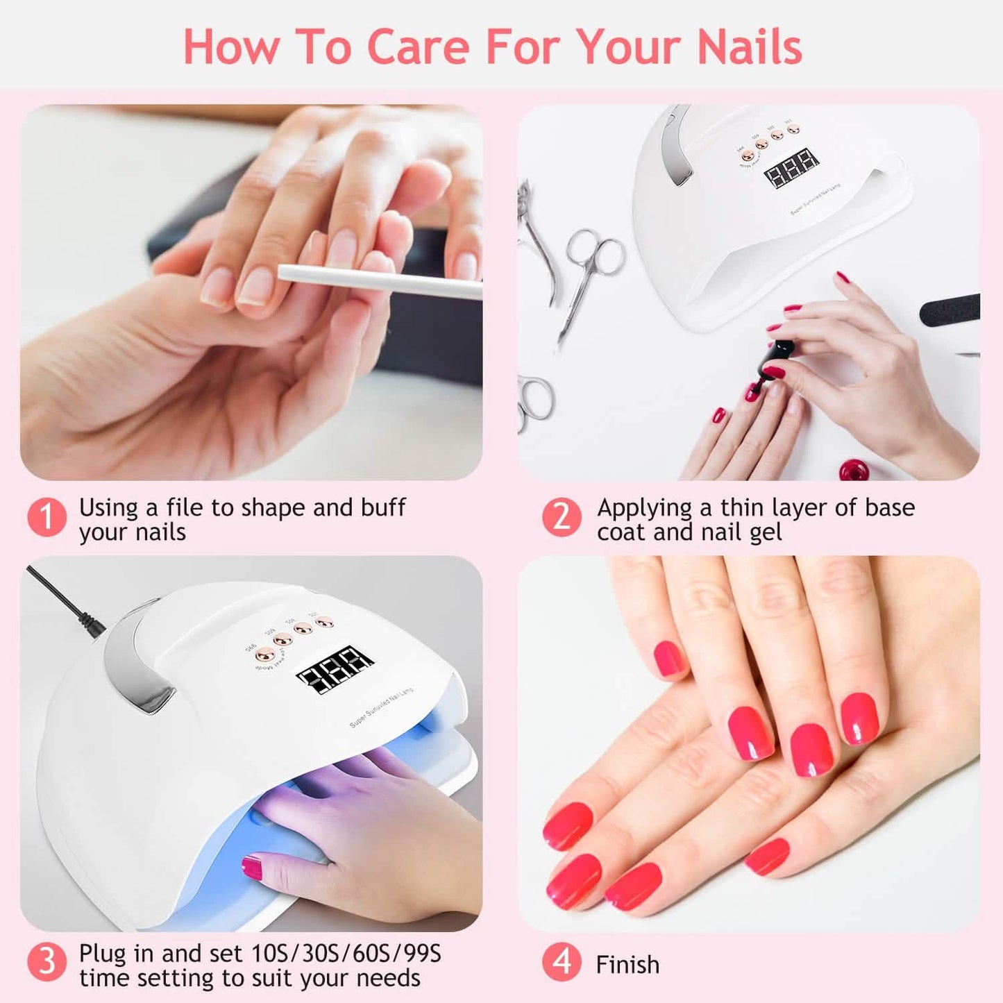 220W UV LED Nail Lamp Gel Polish Dryer Beauty & Personal Care - Tophatter Daily Deals