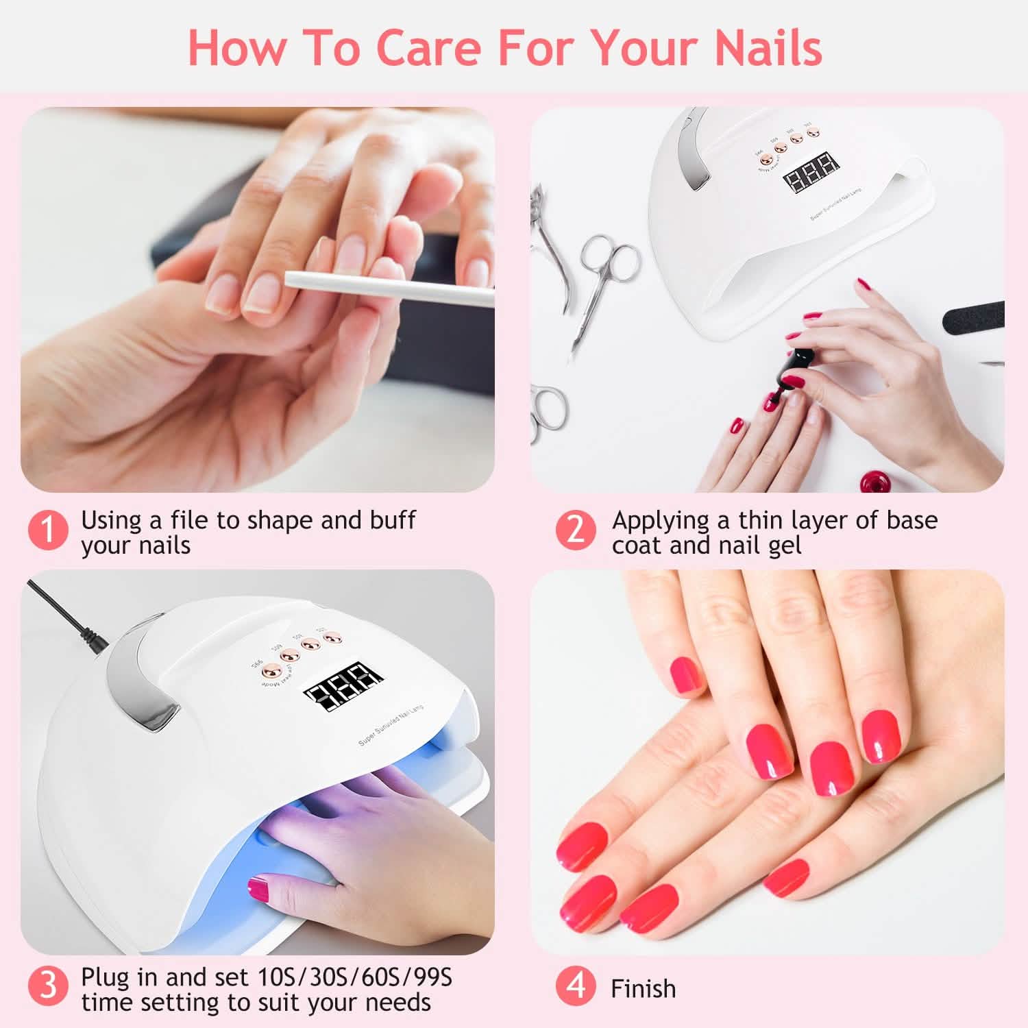 220W UV LED Nail Lamp Gel Polish Dryer Beauty & Personal Care - Tophatter Daily Deals