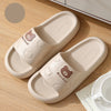 Cute Cartoon Bear Slippers For Women Summer Indoor Thick-soled Non-slip Floor Bathroom Home Slippers Men House Shoes - Tophatter Deals