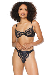 Coquette - 22122 - Bra & Thong Set Black Lingerie - Tophatter Daily Deals