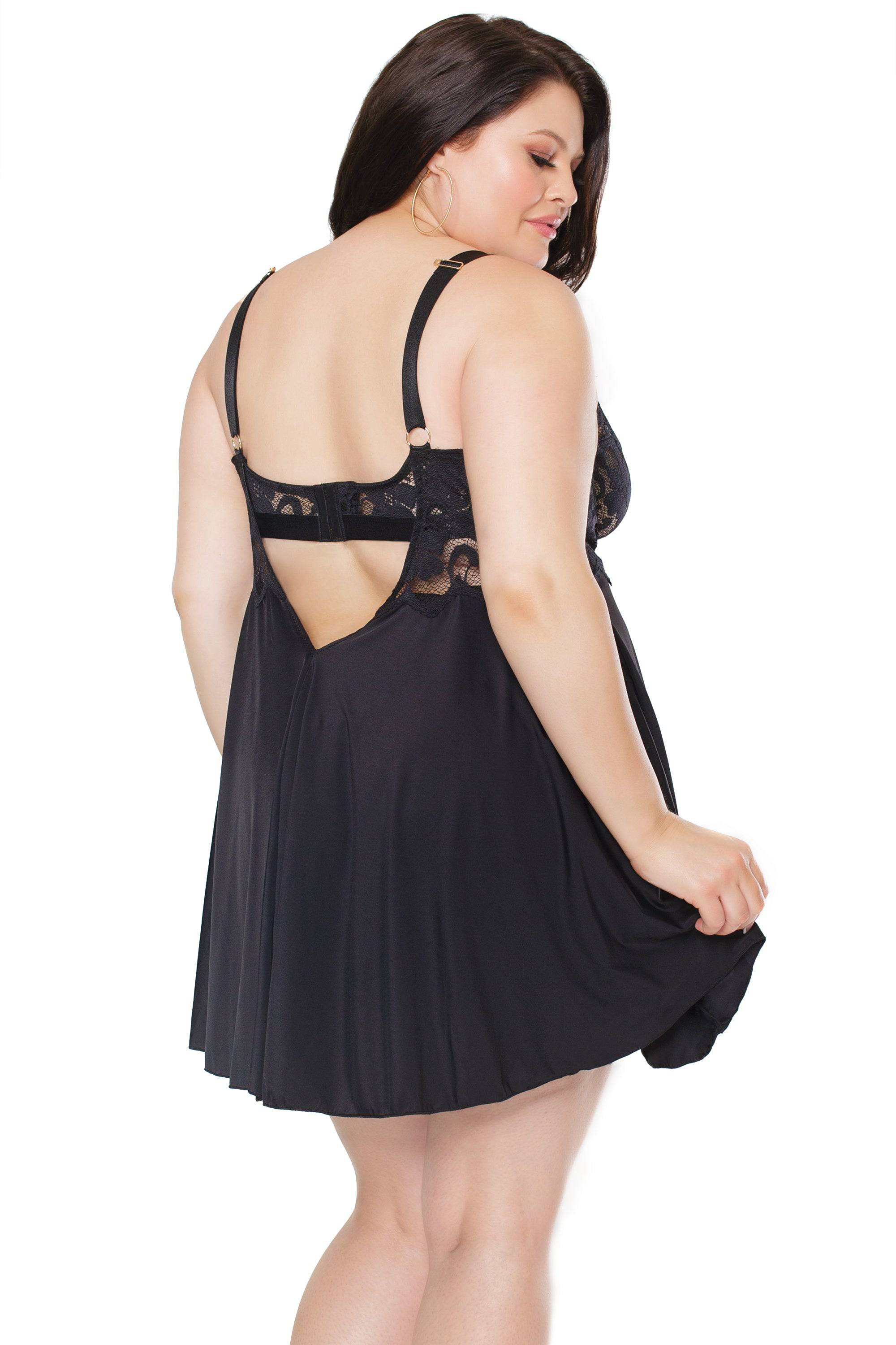 Coquette - 22123 PLUS - Babydoll & Thong Set Lingerie - Tophatter Daily Deals