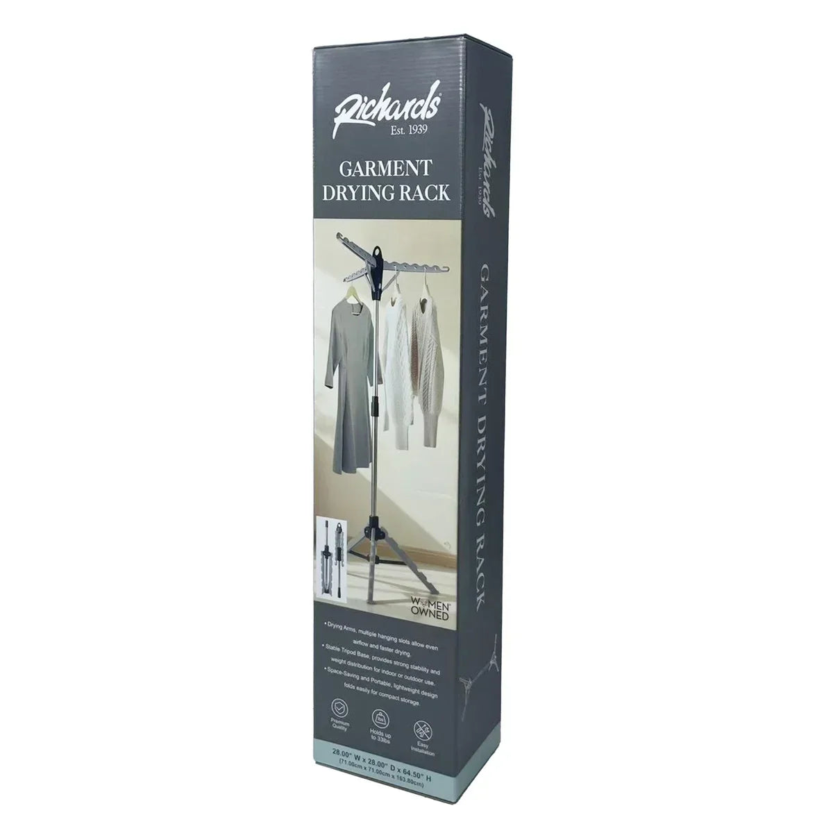 Silver Foldable Tripod Garment Drying Rack Storage & Organization - Tophatter Daily Deals