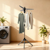 Silver Foldable Tripod Garment Drying Rack Storage & Organization - Tophatter Daily Deals