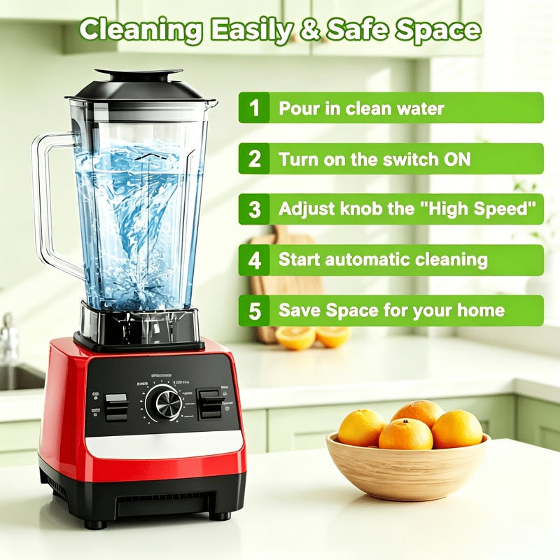 Professional Countertop Blender - 68 oz (2L) Jar Plus Grinder Cup, Variable Speed and Pulse, Red Kitchen Appliances - Tophatter Daily Deals