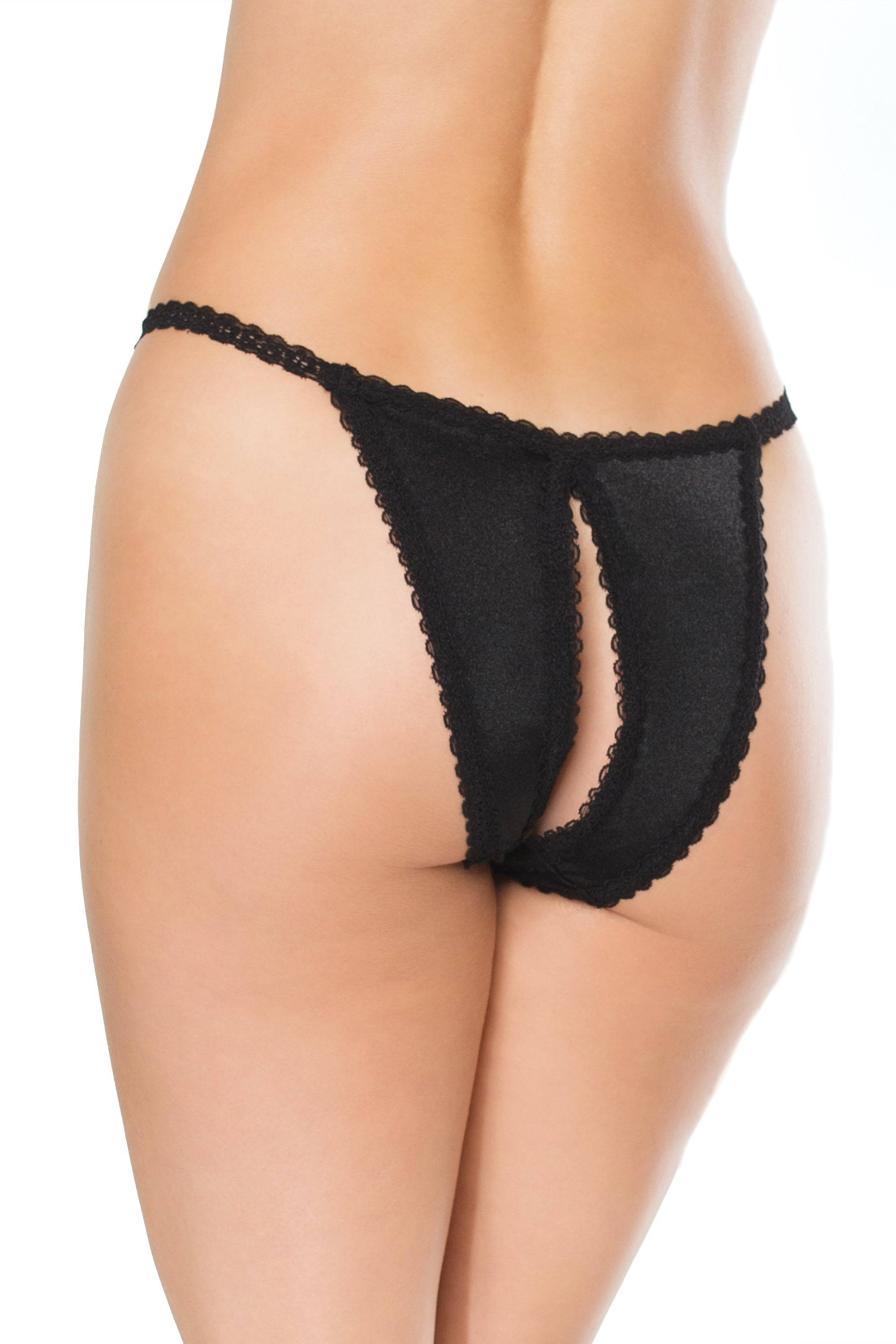 Coquette - 22137 - Crotchless Panty - Black - OS Lingerie - Tophatter Daily Deals