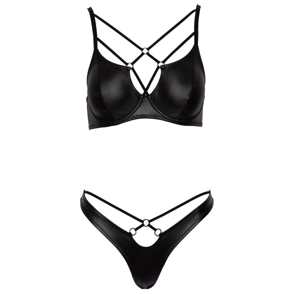 Cottelli Matte Black Bra Set – Lingerie > Clothes > Bra Sets - Tophatter Daily Deals