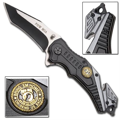 Spring Assist - Legal Auto Knife - Tactical POW MIA Rescue - TOPHATTER'S ARMORY DEALS Collectible Weapons - Tophatter Daily Deals