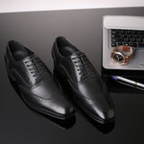 British block carved business leather shoes 0 - Tophatter Daily Deals