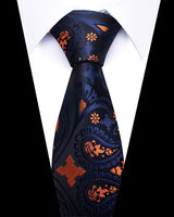 Men's Neckties - Formal Classic Patterned Tie (50 Style Options) Midnight Paisley Orange Belts & Ties - Tophatter Daily Deals
