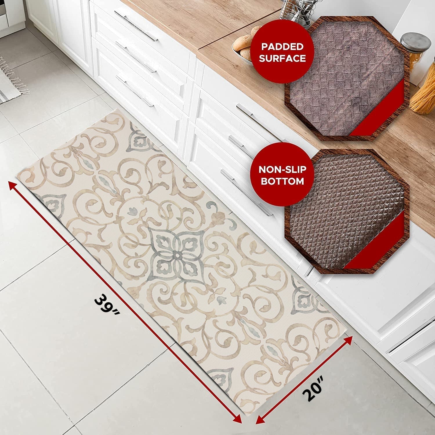 20"x39" Anti-Fatigue Embossed Floor Mat (RUSTIC MEDALLION) Anti-Fatigue Mats - Tophatter Daily Deals