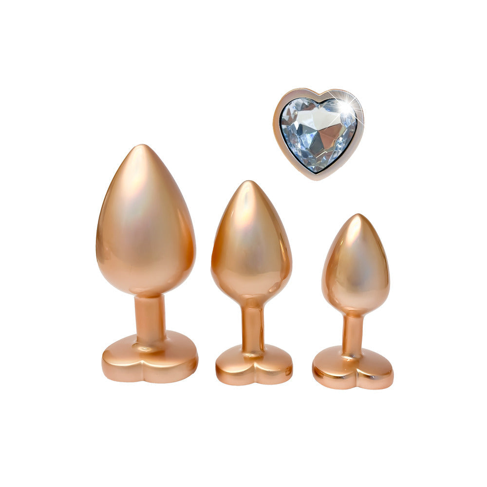 Gleaming Love Pearl Gold Set – 3 Size Aluminium Jewel Butt Plugs > Anal Range > Jewel Butt Plugs - Tophatter Daily Deals
