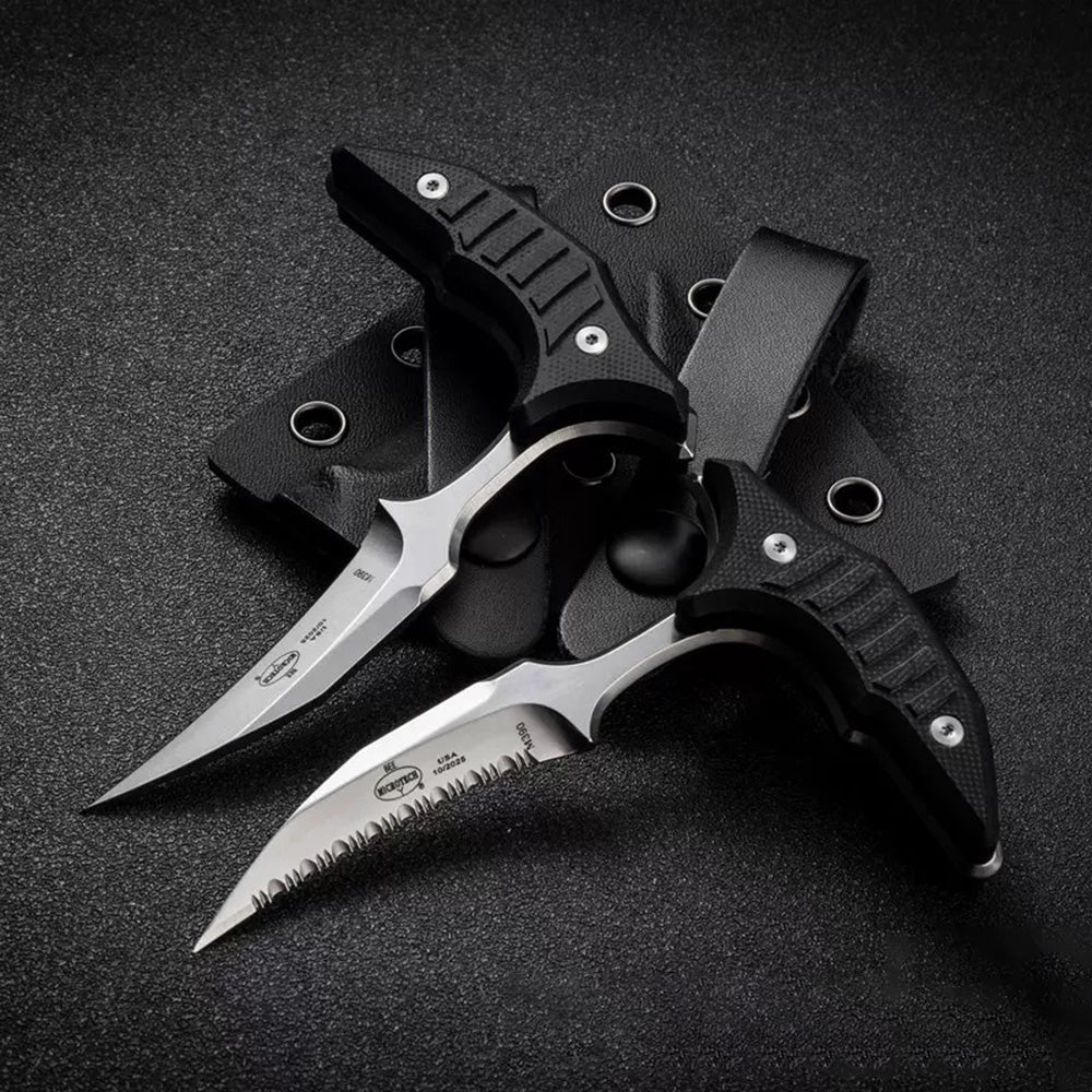 MicroTech Double Bee Shape Push Dagger - Serrated Blade - Tophatter Daily Deals