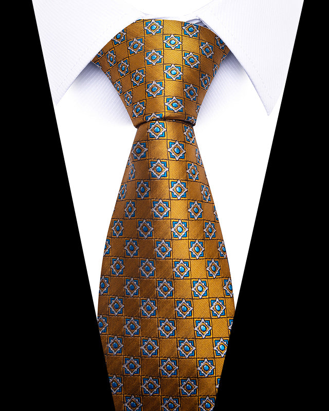 Men's Neckties - Formal Classic Patterned Tie (50 Style Options) Golden Mosaic Belts & Ties - Tophatter Daily Deals