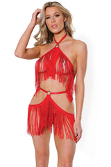 Coquette - 22328 - Fringe Top & Skirt Harness - OS Lingerie - Tophatter Daily Deals