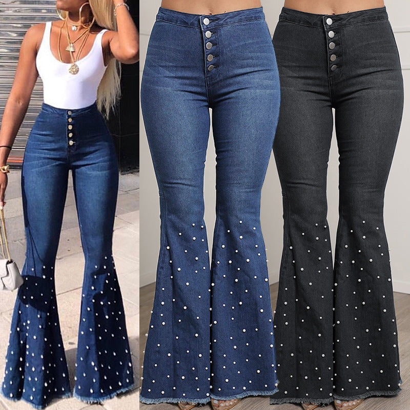 Beaded flared pants 0 - Tophatter Daily Deals