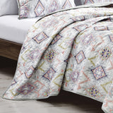 Reversible 3-Piece Geometric Aztec Quilted Bedspread Set with Pillow Shams Bedding - Tophatter Daily Deals