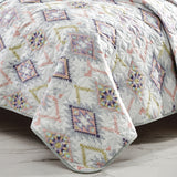Reversible 3-Piece Geometric Aztec Quilted Bedspread Set with Pillow Shams Bedding - Tophatter Daily Deals