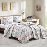 Reversible 3-Piece Geometric Aztec Quilted Bedspread Set with Pillow Shams Bedding - Tophatter Daily Deals