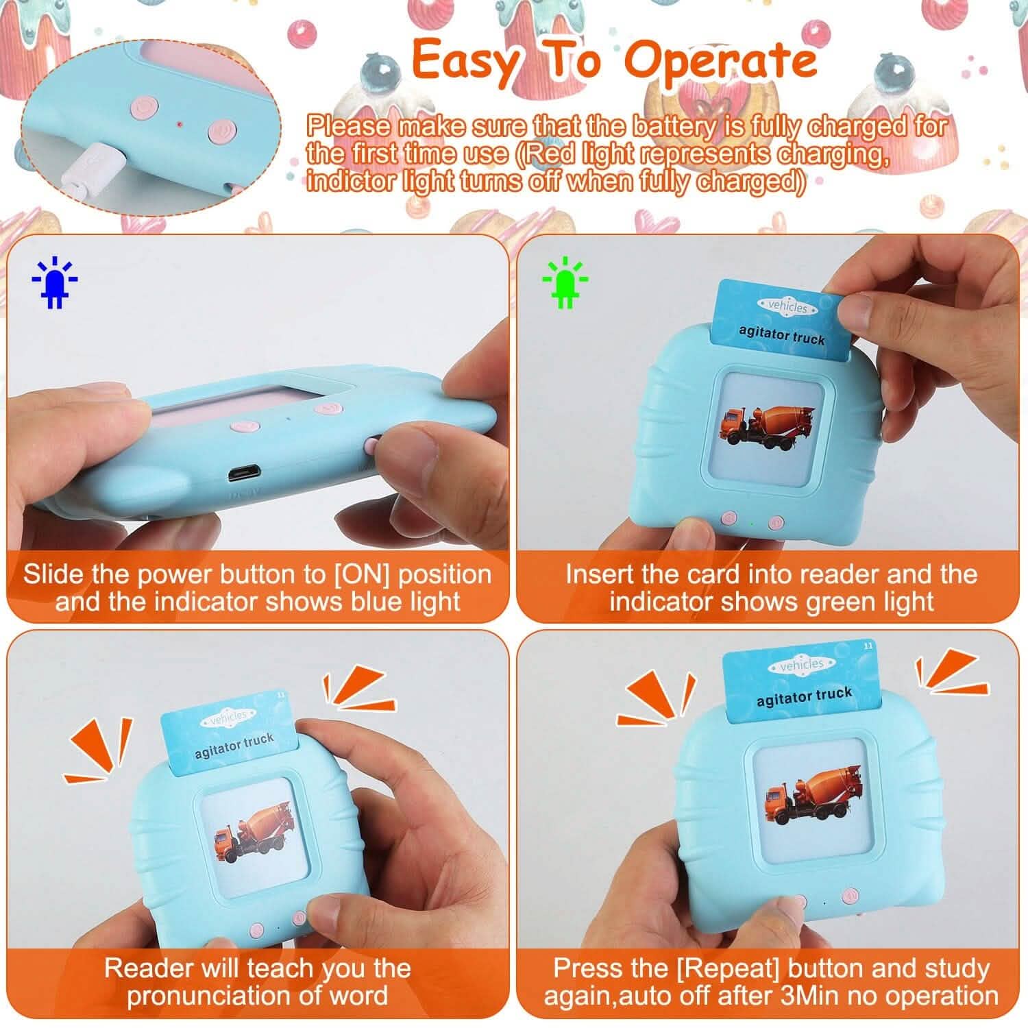 224 Words Kid Flash Talking Cards Toys & Games - Tophatter Daily Deals