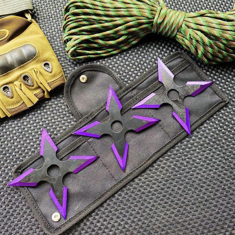 Multicolored Flying Knife - Outdoor Training Dagger-GS132 3pcs Purple KNIVES - Tophatter Daily Deals