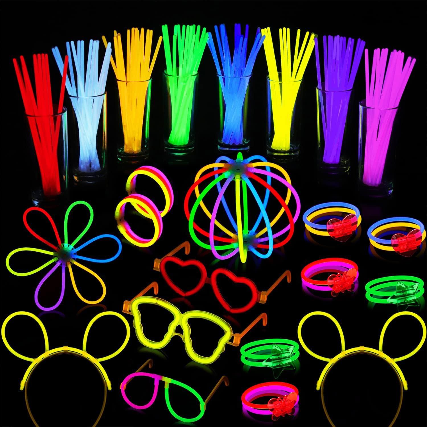 Glow Sticks Bracelets - 224 Pcs Glow Sticks Party Pack Bracelets Glasses Plastic Rings Earrings Neon Health & Beauty - Tophatter Daily Deals