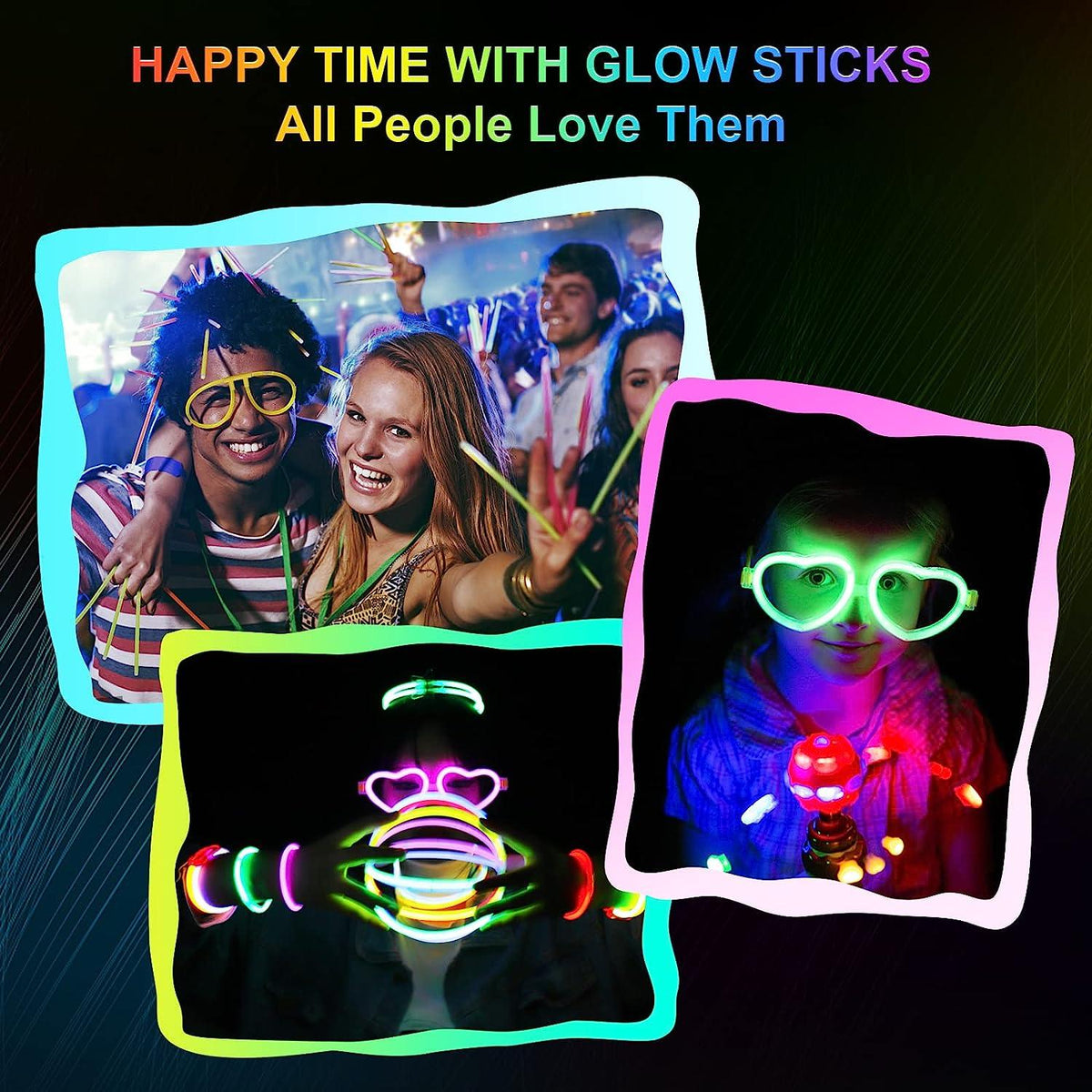 Glow Sticks Bracelets - 224 Pcs Glow Sticks Party Pack Bracelets Glasses Plastic Rings Earrings Neon Health & Beauty - Tophatter Daily Deals