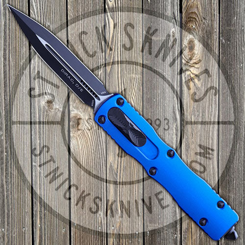 Microtech Dirac - D/E Blade - Blue Chassis - 225-1BL Automatic Knives - Tophatter Daily Deals
