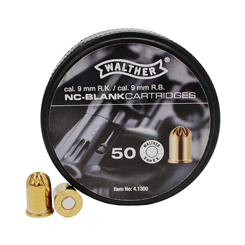 Walther Revolver Half Load Blank Cartridges 9MM RK 50 Cartridges Crimped Collectible Weapons - Tophatter Daily Deals