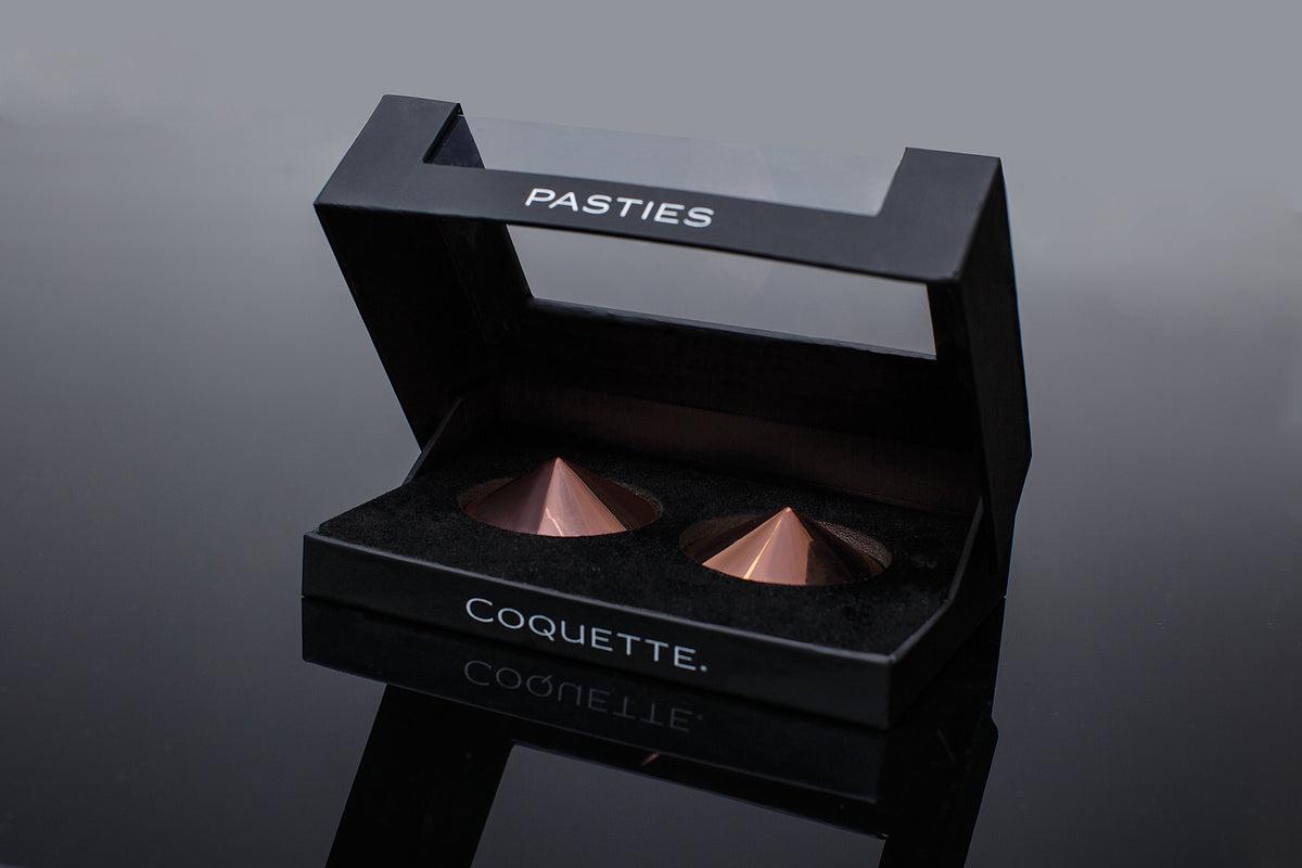 Coquette Pleasure Collection - 22531 - Metal Pasties - Rose Gold Lingerie - Tophatter Daily Deals