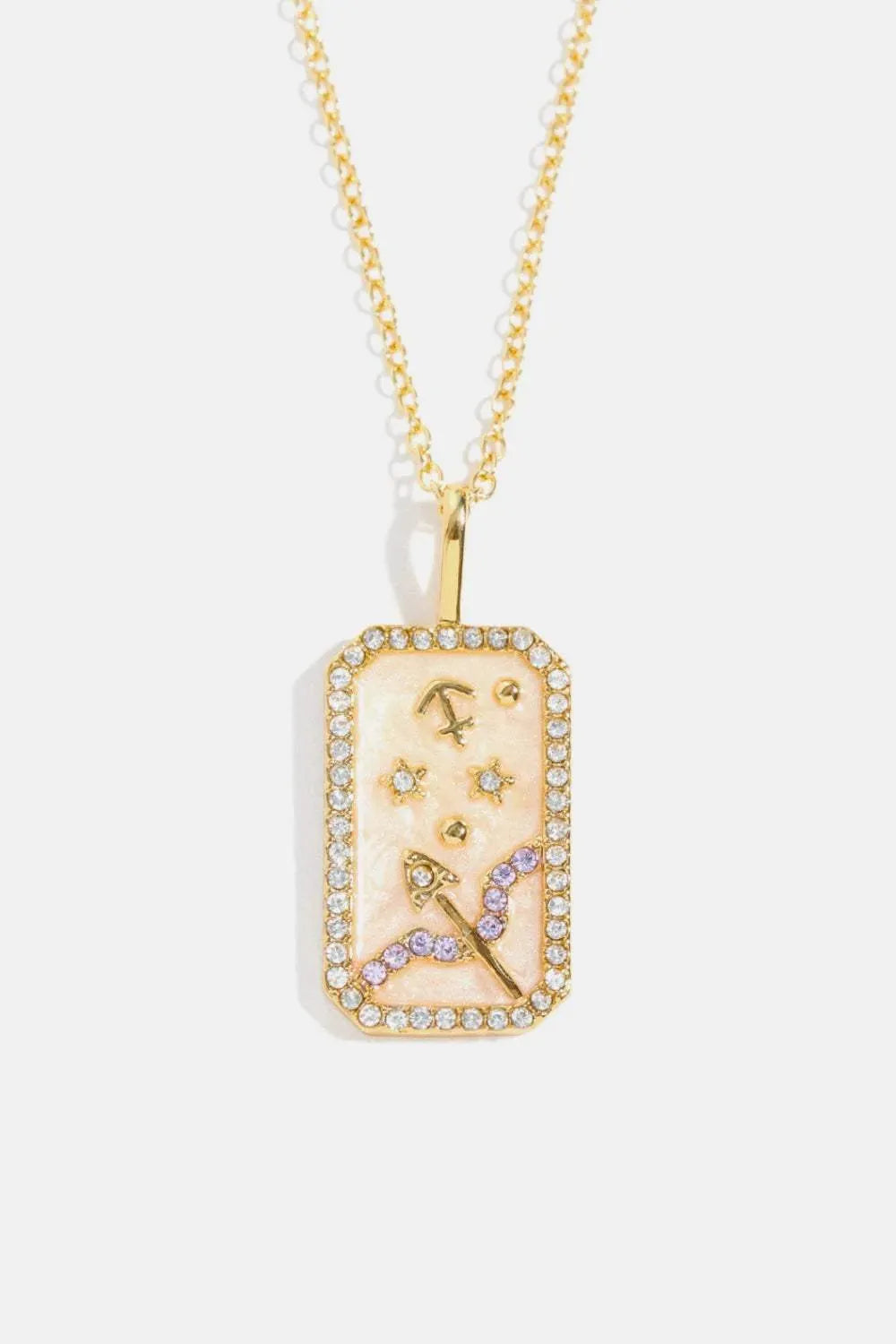 Rhinestone Constellation Pendant Copper Necklace Sagittarius One Size Necklaces - Tophatter Daily Deals