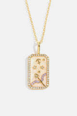 Rhinestone Constellation Pendant Copper Necklace Sagittarius One Size Necklaces - Tophatter Daily Deals